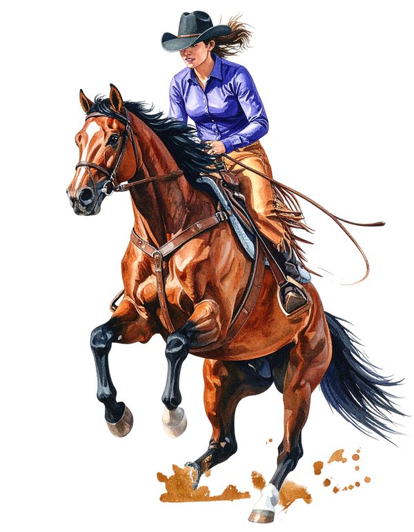 15 Western Horse Riding Clipart PNG - Watercolor Style (Digital Download, Commercial Use) — image 4