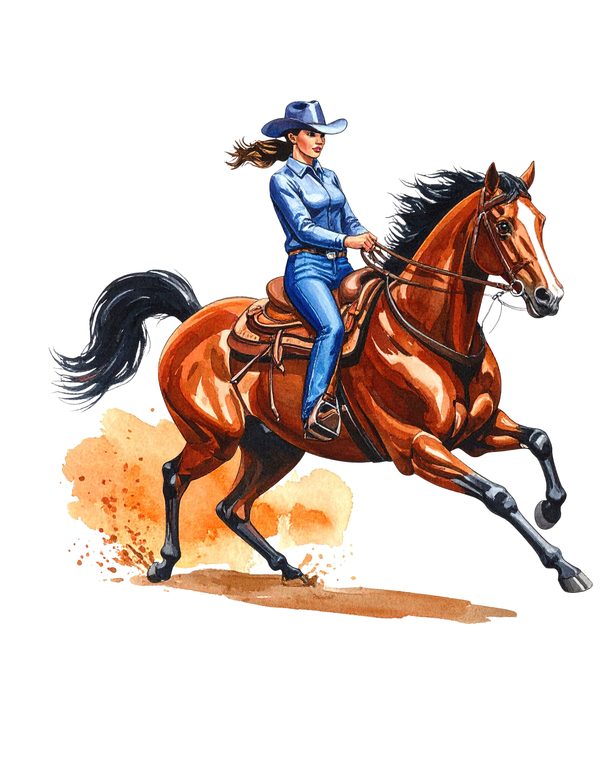 15 Western Horse Riding Clipart PNG - Watercolor Style (Digital Download, Commercial Use) — image 5