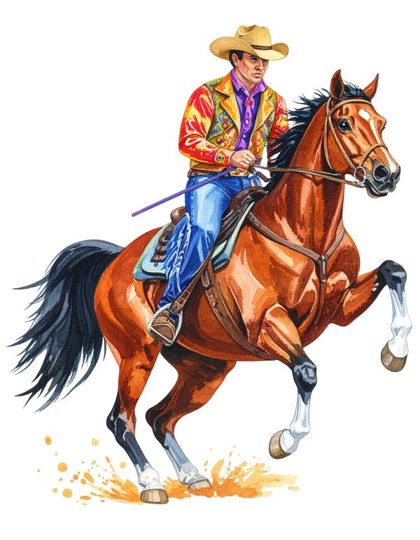 15 Western Horse Riding Clipart PNG - Watercolor Style (Digital Download, Commercial Use) — image 6