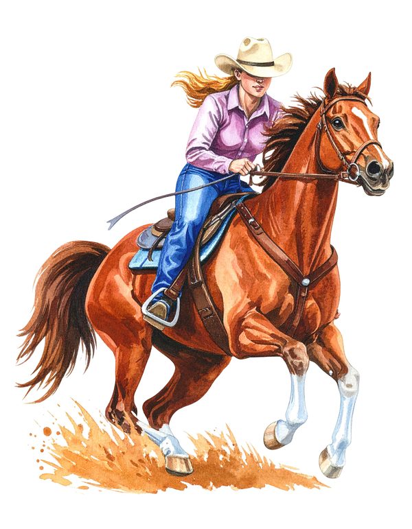 15 Western Horse Riding Clipart PNG - Watercolor Style (Digital Download, Commercial Use) — image 7