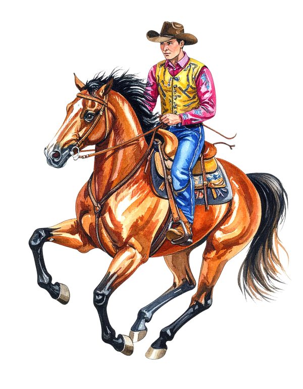 15 Western Horse Riding Clipart PNG - Watercolor Style (Digital Download, Commercial Use) — image 9