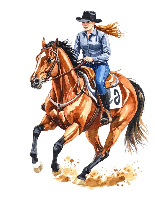 15 Western Horse Riding Clipart PNG - Watercolor Style (Digital Download, Commercial Use) — image 10