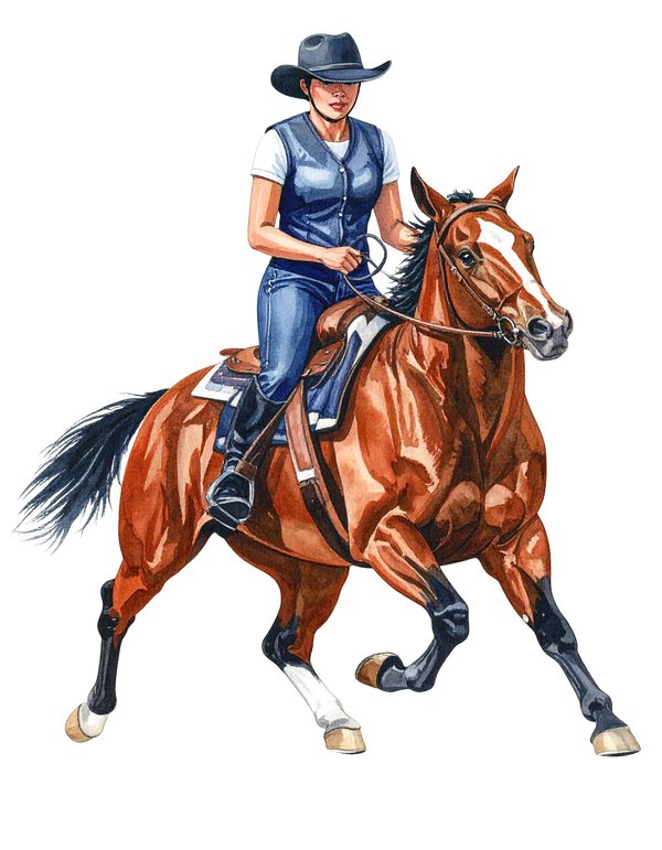 15 Western Horse Riding Clipart PNG - Watercolor Style (Digital Download, Commercial Use) — image 11
