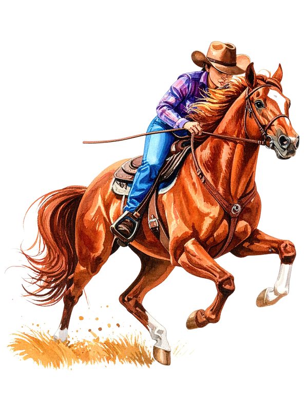15 Western Horse Riding Clipart PNG - Watercolor Style (Digital Download, Commercial Use) — image 12