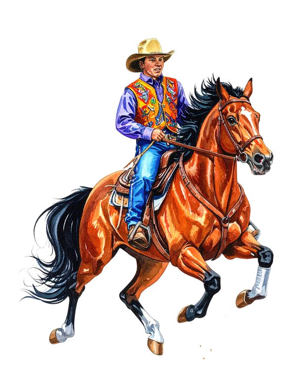15 Western Horse Riding Clipart PNG - Watercolor Style (Digital Download, Commercial Use) — image 13