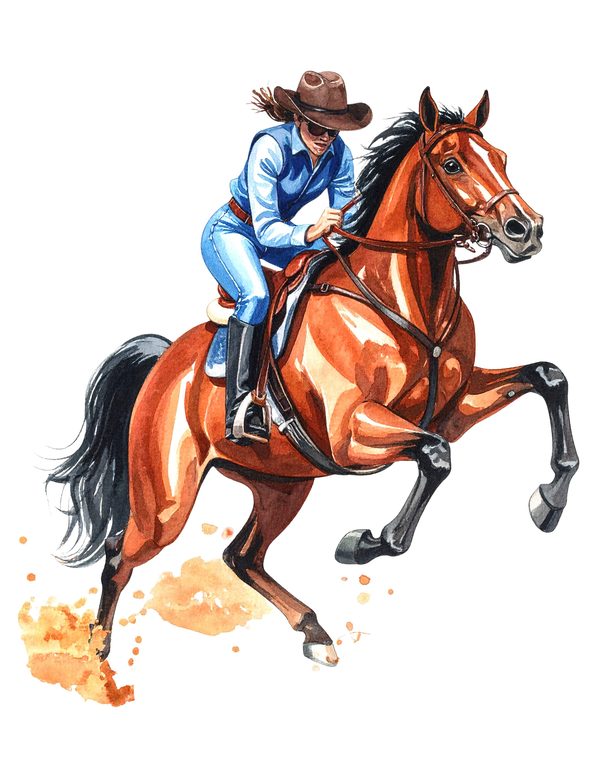 15 Western Horse Riding Clipart PNG - Watercolor Style (Digital Download, Commercial Use) — image 14