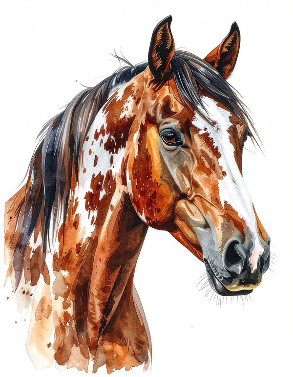 13 Appaloosa Spotted Horse Clipart - Watercolor Horse PNG (Digital Download, Commercial Use) — image 1