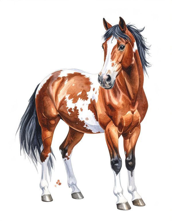 13 Appaloosa Spotted Horse Clipart - Watercolor Horse PNG (Digital Download, Commercial Use) — image 2