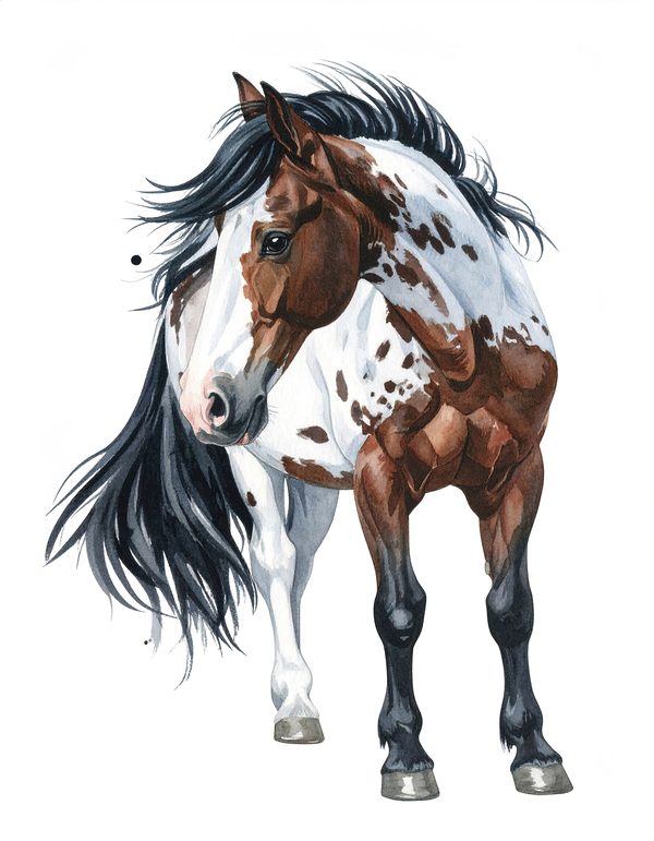 13 Appaloosa Spotted Horse Clipart - Watercolor Horse PNG (Digital Download, Commercial Use) — image 4
