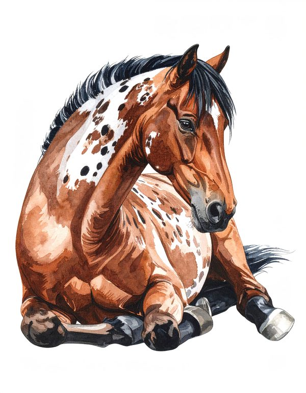13 Appaloosa Spotted Horse Clipart - Watercolor Horse PNG (Digital Download, Commercial Use) — image 9