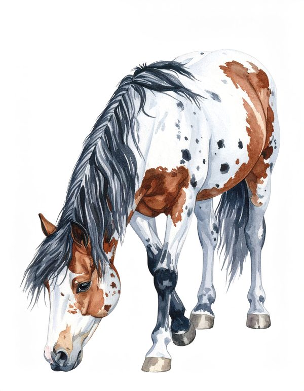 13 Appaloosa Spotted Horse Clipart - Watercolor Horse PNG (Digital Download, Commercial Use) — image 10