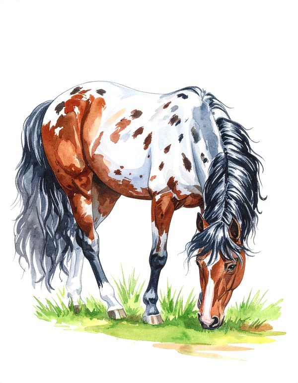 13 Pinto Paint Horse Clipart - Watercolor Horse PNG (Digital Download, Commercial Use) — image 5