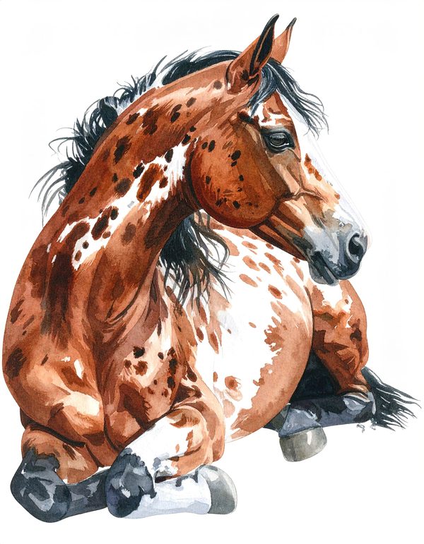13 Pinto Paint Horse Clipart - Watercolor Horse PNG (Digital Download, Commercial Use) — image 6