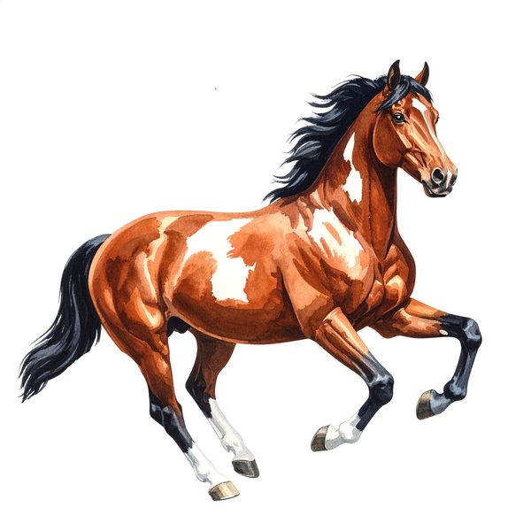 13 Pinto Paint Horse Clipart - Watercolor Horse PNG (Digital Download, Commercial Use) — image 10