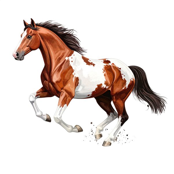13 Pinto Paint Horse Clipart - Watercolor Horse PNG (Digital Download, Commercial Use) — image 12