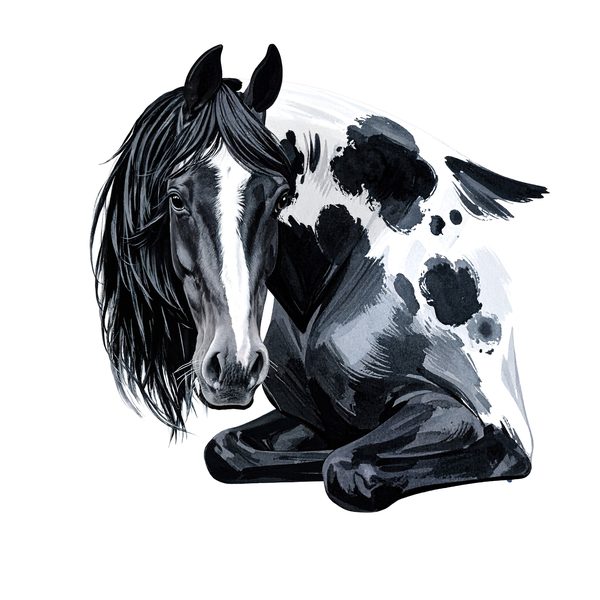 13 Piebald Horse Clipart - Western Black Paint Pony PNG (Digital Download, Commercial Use) — image 4