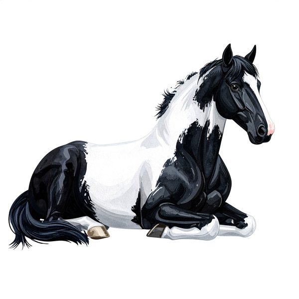 13 Piebald Horse Clipart - Western Black Paint Pony PNG (Digital Download, Commercial Use) — image 14