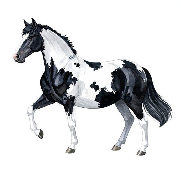13 Piebald Horse Clipart - Western Black Paint Pony PNG (Digital Download, Commercial Use) — image 15