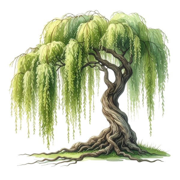 12 Weeping Willow Tree of Life Clipart PNG - Watercolor Style (Digital Download, Commercial Use) — image 2
