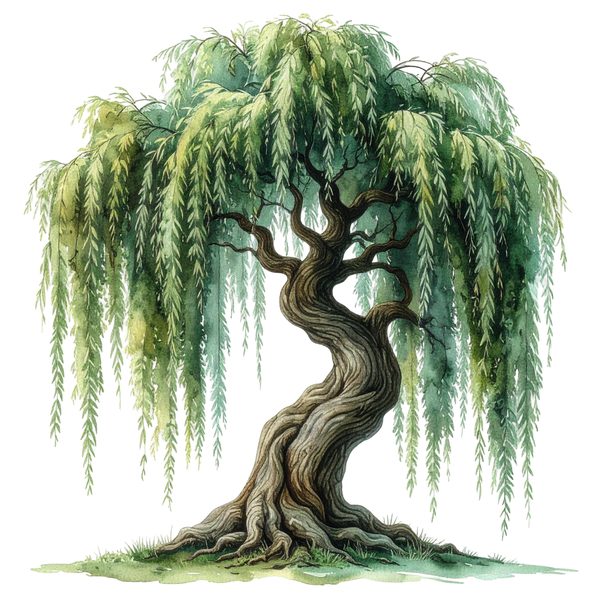12 Weeping Willow Tree of Life Clipart PNG - Watercolor Style (Digital Download, Commercial Use) — image 5