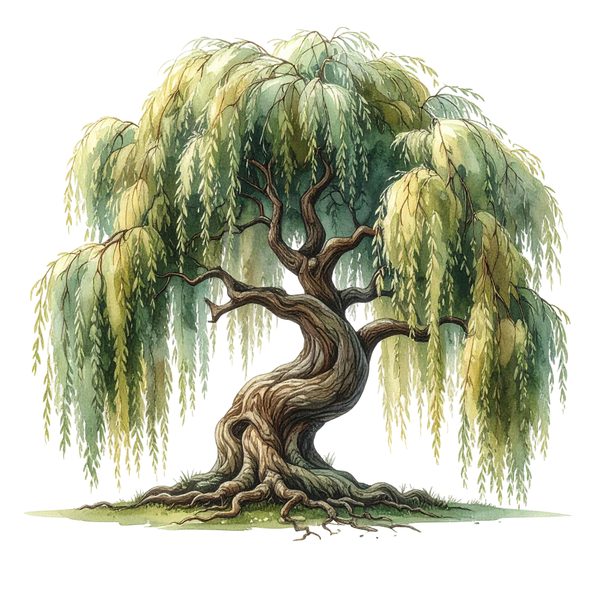 12 Weeping Willow Tree of Life Clipart PNG - Watercolor Style (Digital Download, Commercial Use) — image 7