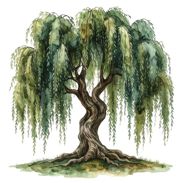 12 Weeping Willow Tree of Life Clipart PNG - Watercolor Style (Digital Download, Commercial Use) — image 8
