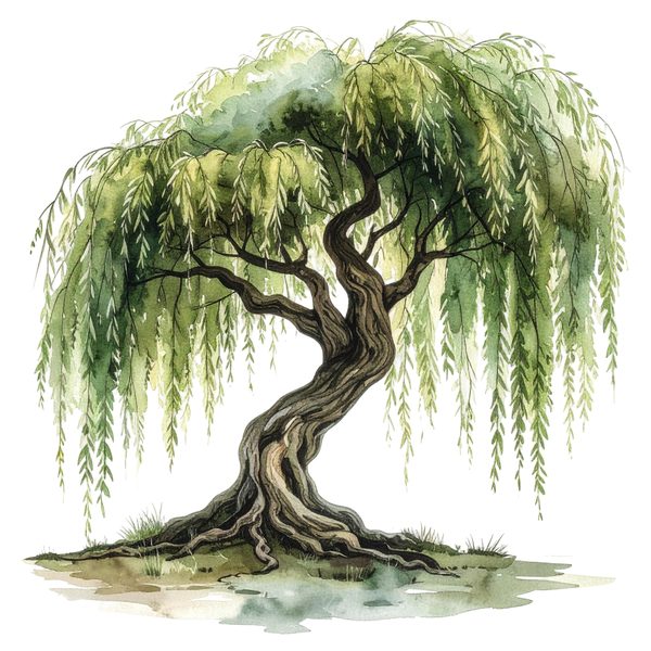 12 Weeping Willow Tree of Life Clipart PNG - Watercolor Style (Digital Download, Commercial Use) — image 10