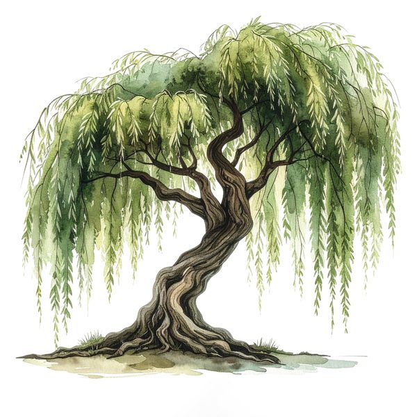 12 Weeping Willow Tree of Life Clipart PNG - Watercolor Style (Digital Download, Commercial Use) — image 11