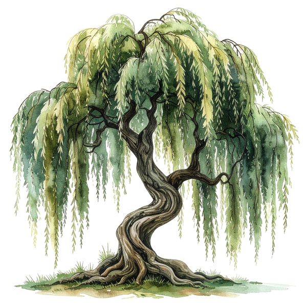 12 Weeping Willow Tree of Life Clipart PNG - Watercolor Style (Digital Download, Commercial Use) — image 12