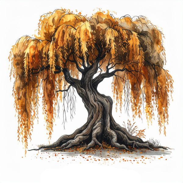 11 Autumn Willow Tree of Life Clipart PNG - Watercolor Style (Digital Download, Commercial Use) — image 1