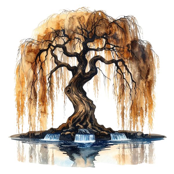 11 Autumn Willow Tree of Life Clipart PNG - Watercolor Style (Digital Download, Commercial Use) — image 5