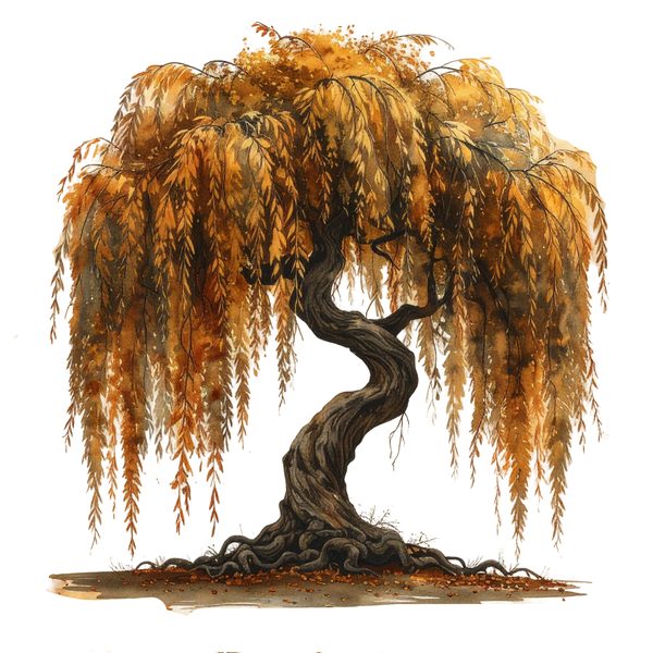 11 Autumn Willow Tree of Life Clipart PNG - Watercolor Style (Digital Download, Commercial Use) — image 7