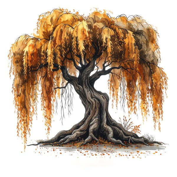 11 Autumn Willow Tree of Life Clipart PNG - Watercolor Style (Digital Download, Commercial Use) — image 8
