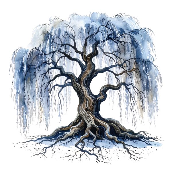 11 Blue Weeping Willow Tree Clipart – Watercolor Style, Commercial Use (Digital Download) — image 8