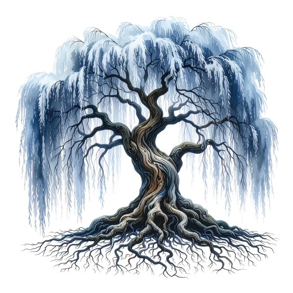 11 Blue Weeping Willow Tree Clipart – Watercolor Style, Commercial Use (Digital Download) — image 11