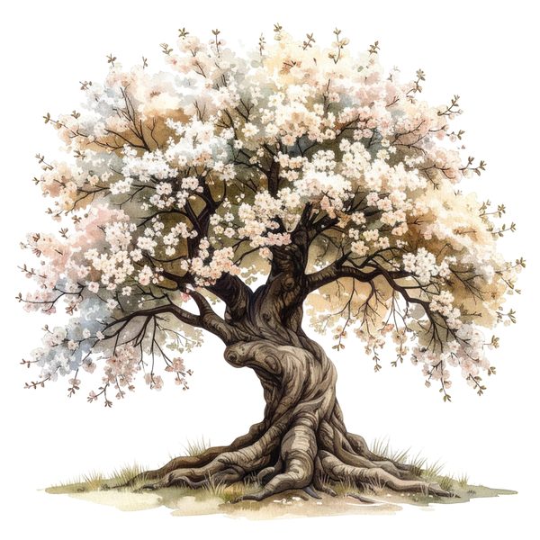 12 Cherry Blossom Tree of Life Clipart PNG - Watercolor Style (Digital Download, Commercial Use) — image 2