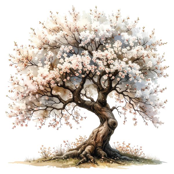 12 Cherry Blossom Tree of Life Clipart PNG - Watercolor Style (Digital Download, Commercial Use) — image 3