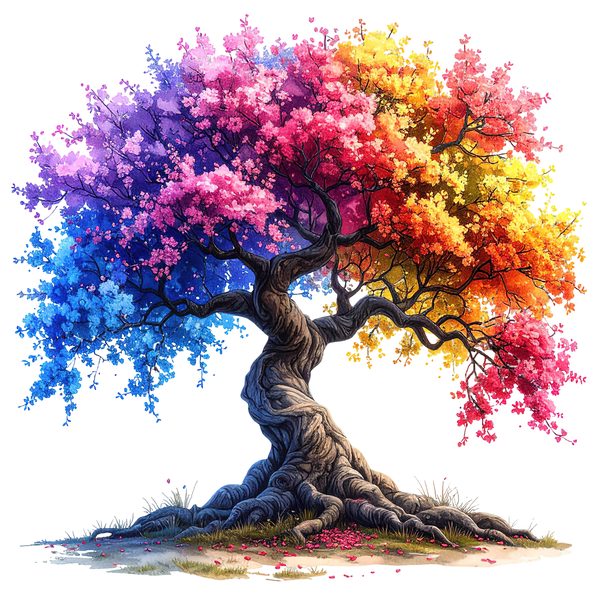 12 Rainbow Cherry Tree of Life Clipart PNG - Watercolor Style (Digital Download - Commercial Use) — image 8