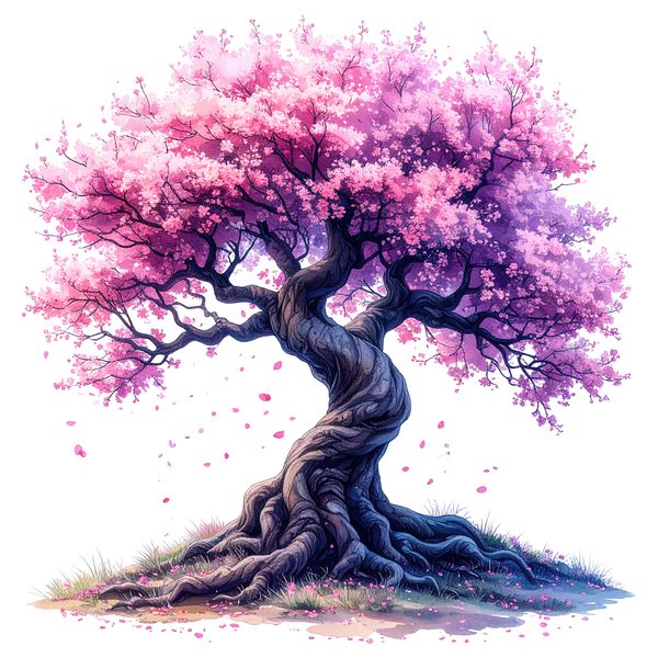 12 Cherry Blossom Tree of Life Clipart PNG - Watercolor Style (Digital Download - Commercial Use) — image 1