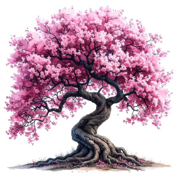 12 Cherry Blossom Tree of Life Clipart PNG - Watercolor Style (Digital Download - Commercial Use) — image 2