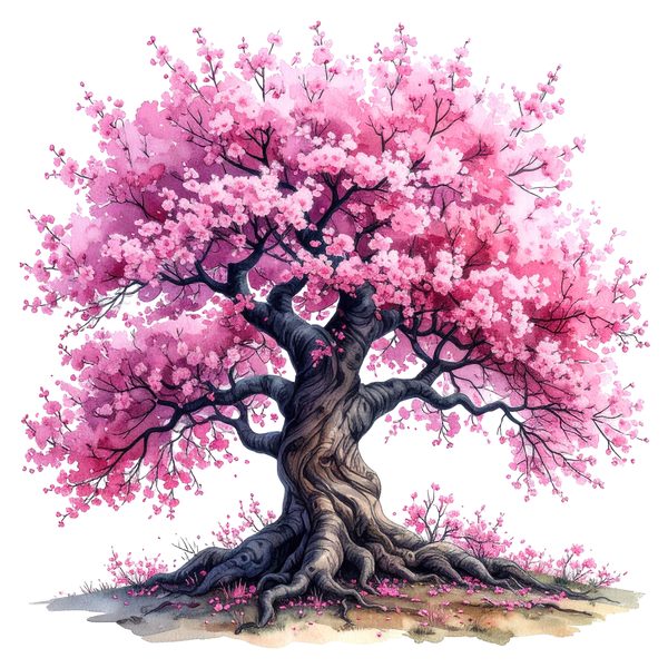 12 Cherry Blossom Tree of Life Clipart PNG - Watercolor Style (Digital Download - Commercial Use) — image 3