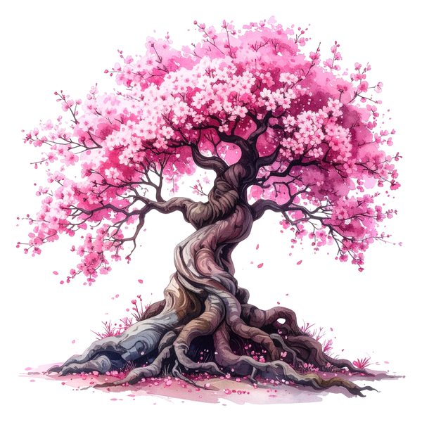 12 Cherry Blossom Tree of Life Clipart PNG - Watercolor Style (Digital Download - Commercial Use) — image 8