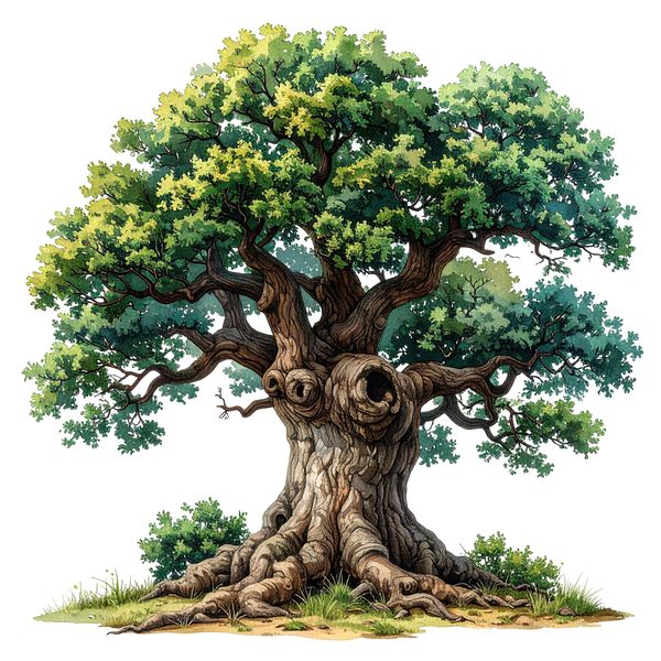 12 Natural Oak Tree of Life Clipart PNG - Watercolor Style (Digital Download - Commercial Use) — image 3