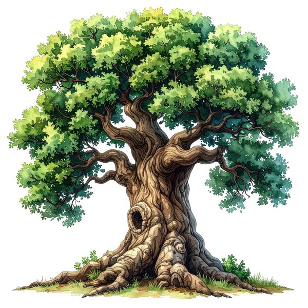 12 Natural Oak Tree of Life Clipart PNG - Watercolor Style (Digital Download - Commercial Use) — image 4