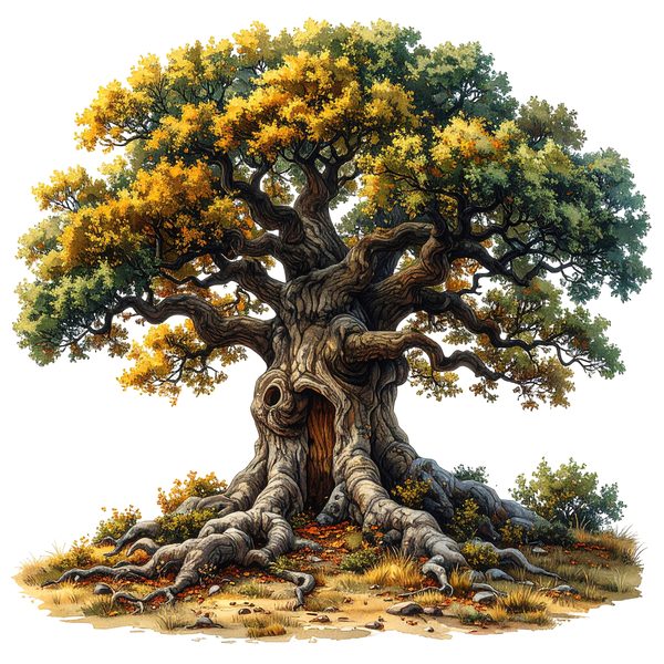12 Natural Oak Tree of Life Clipart PNG - Watercolor Style (Digital Download - Commercial Use) — image 5