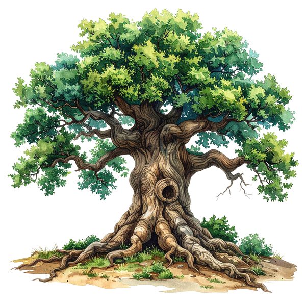 12 Natural Oak Tree of Life Clipart PNG - Watercolor Style (Digital Download - Commercial Use) — image 6