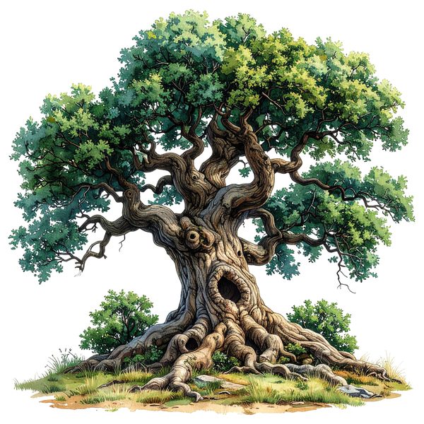 12 Natural Oak Tree of Life Clipart PNG - Watercolor Style (Digital Download - Commercial Use) — image 8