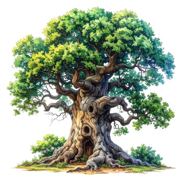 12 Natural Oak Tree of Life Clipart PNG - Watercolor Style (Digital Download - Commercial Use) — image 9