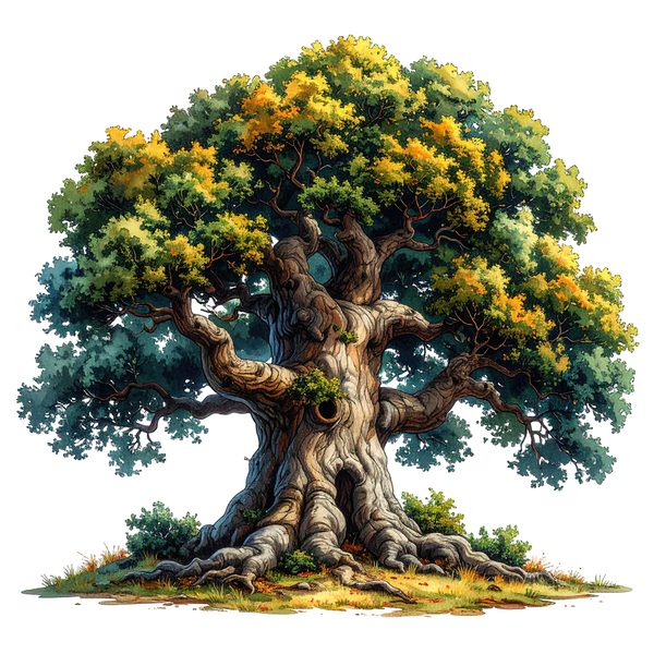12 Natural Oak Tree of Life Clipart PNG - Watercolor Style (Digital Download - Commercial Use) — image 10