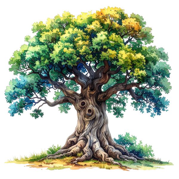 12 Natural Oak Tree of Life Clipart PNG - Watercolor Style (Digital Download - Commercial Use) — image 11